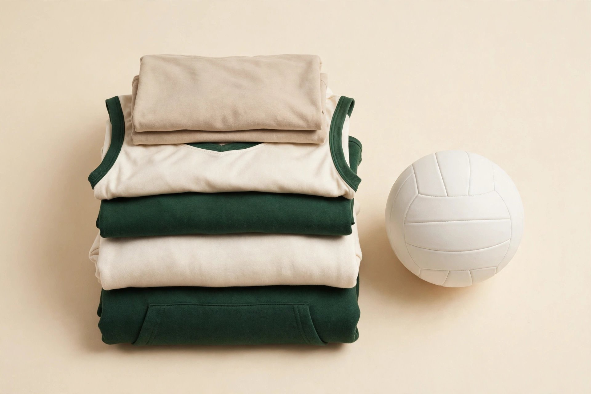 Rack of new adult volleyball apparel arrivals